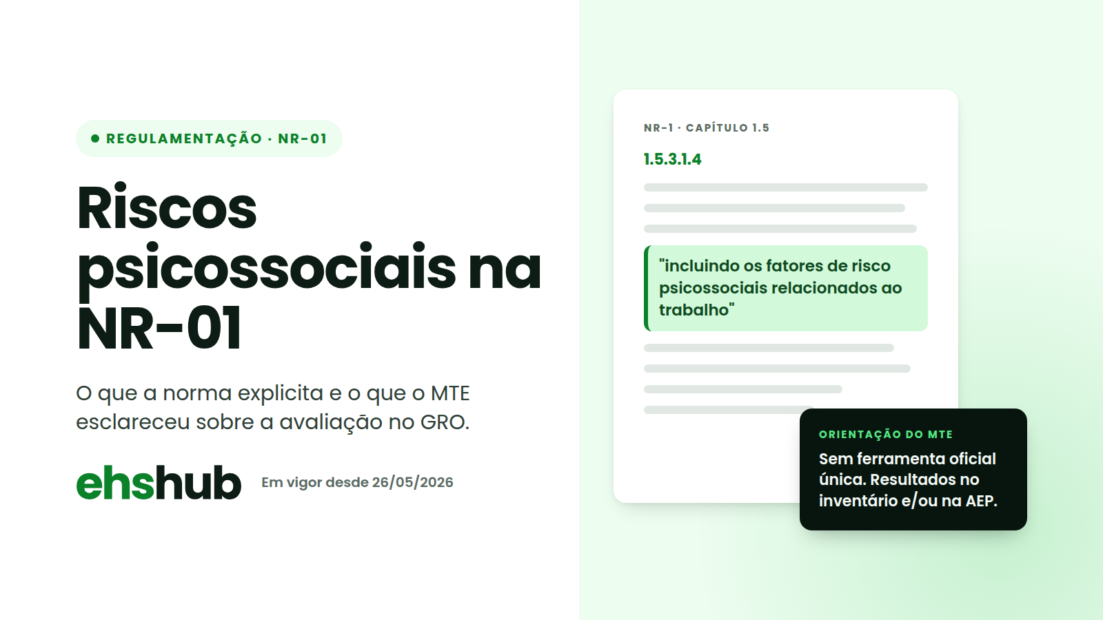 Riscos psicossociais na NR-01: o que a norma explicita e o que o MTE esclareceu